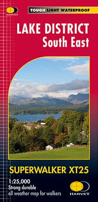 The cover of Harvey Maps Superwalker XT25: Lake District - South East map