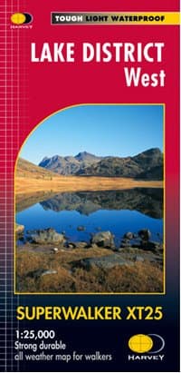 The cover of Harvey Maps Superwalker XT25: Lake District West map
