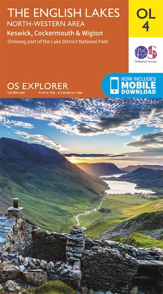 The cover of Ordnance Survey Explorer OL4: The English Lakes - North-Western Area map