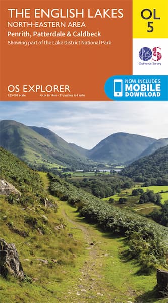 The cover of Ordnance Survey Explorer OL5: The English Lakes - North-Eastern Area map