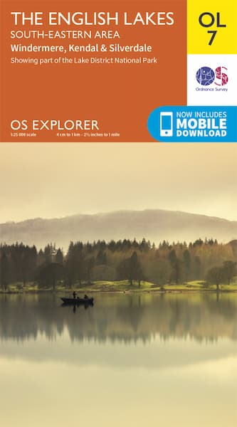 The cover of Ordnance Survey Explorer OL7: The English Lakes - South-Eastern Area map